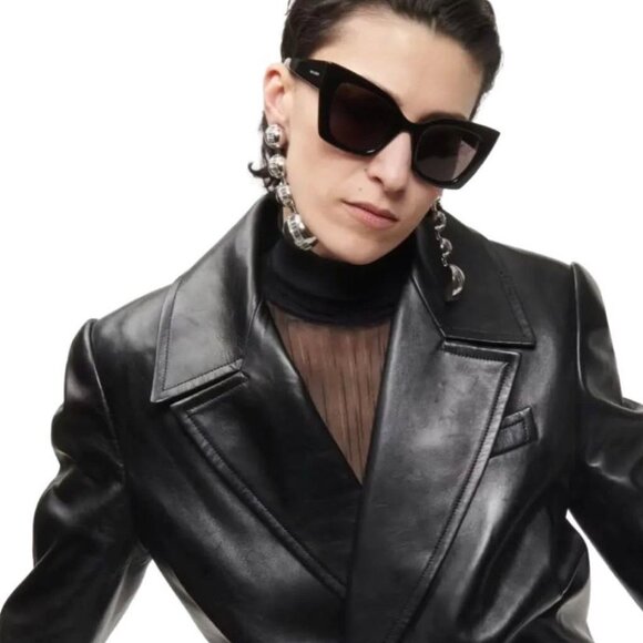 Saint Laurent SL552 001 Cat Eye Sunglasses - Black - Picture 1 of 10